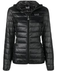 EA7 - Hooded Down Jacket - Lyst