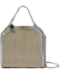Stella McCartney - Falabella Metallic Chain-Embroidered Tiny Tote Bag - Lyst