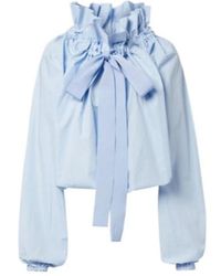 Patou - Bow-Detail Cotton Poplin Blouse - Lyst