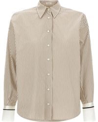 Brunello Cucinelli - Collared Long-Sleeve Shirt - Lyst