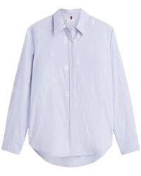 Tommy Hilfiger - Striped-Pattern Embroidered-Details Shirt - Lyst