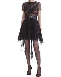 Self-Portrait - Dot-Pattern Mesh Mini Dress - Lyst
