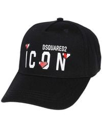 DSquared² - Logo Printed Curved Peak Baseball Cap - Lyst
