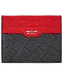 Ferragamo - Ferragamo Gancini-Printed Two-Toned Card Holder - Lyst