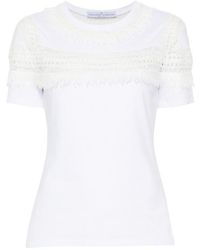 Ermanno Scervino - Frayed Cotton T-Shirt - Lyst
