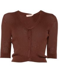 Twinset - Ribbed V-Neck Cardigan - Lyst