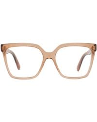 Stella McCartney - Logo-Lettering Rectangle Glasses - Lyst