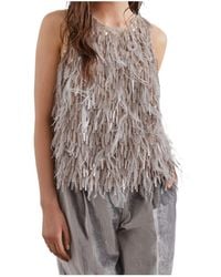 Brunello Cucinelli - Dazzling Embroidered Top - Lyst