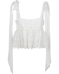 Chloé - Chloé Knotted-Strap Cropped Top - Lyst