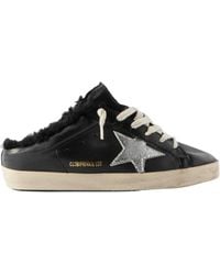 Golden Goose - Super-Star Sabot Distressed Shearling-Lined Leather Slip-On Sneakers - Lyst