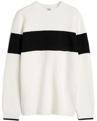 TOTEME - Cotton Blend Sweater With Stripes Tops - Lyst