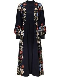 Sea - Floral-Embroidered Jacquard Midi Dress - Lyst