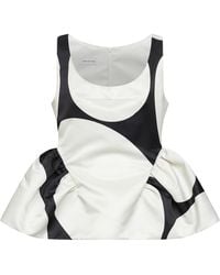 Dries Van Noten - Duchess Oversized Ellipses-Print Peplum Top - Lyst