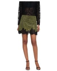 Self-Portrait - Sequin-Embellished Lace-Trim Skirt - Lyst