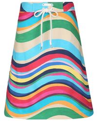 RED Valentino - Striped Strapped Skirt - Lyst