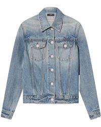 Amiri - Structured-Shoulder Denim Trucker Jacket - Lyst
