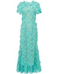 Oscar de la Renta - Floral Guipure Lace Midi Dress - Lyst
