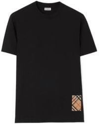 Burberry - Cotton Check-Patch T-Shirt - Lyst
