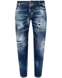 DSquared² - Ripped Detailing Cropped Jeans - Lyst