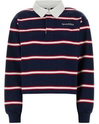 Sporty & Rich - Serif Logo Striped Rugby Polo - Lyst