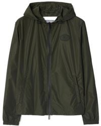 Burberry - Logo Printed Hooded Jacket - Lyst