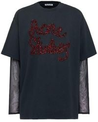Acne Studios - Edra Layered /S Cotton T-Shirt - Lyst