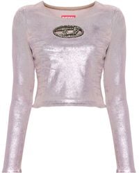 DIESEL - De-Top1-Fse Long Sleeved Embellished Top - Lyst