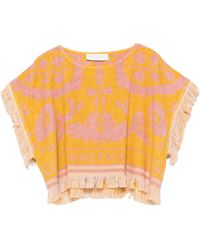 Zimmermann - Zim Wylie Rd Boxy Toweling Crop Top Multi - Lyst