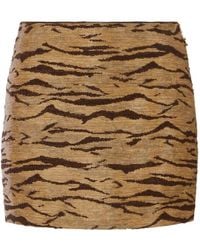 Elisabetta Franchi - Raffia-Effect Print Mini Skirt - Lyst