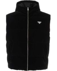 Prada - Hooded Technical Fabric Down Vest - Lyst