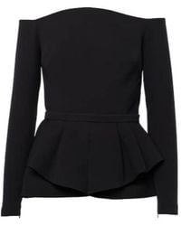Safiyaa - Off-Shoulder Crêpe Peplum Top - Lyst