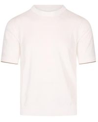 Peserico - Crewneck Knitted Cotton T-Shirt - Lyst