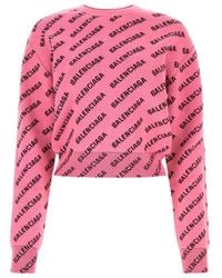 Balenciaga - Allover Logo Knitted Jumper - Lyst