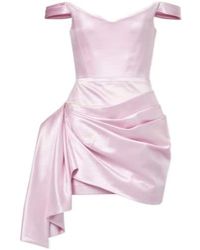 Alex Perry - Draped Duchess Satin Minidress - Lyst