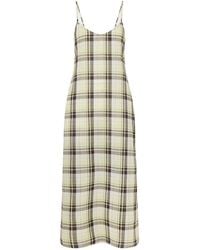 Proenza Schouler - Checked Crinkled-Voile Maxi Dress - Lyst