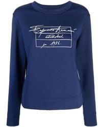 Emporio Armani - Signature Logo-Print Long-Sleeve Sweatshirt - Lyst