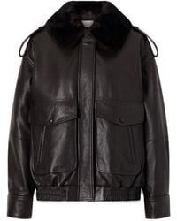 Loulou de Saison - Russo Shearling-Collar Leather Jacket - Lyst