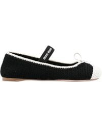 Miu Miu - Bow-Decorated Flat Shoes - Lyst