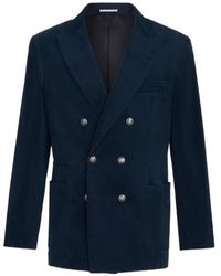 Brunello Cucinelli - Sea Island Cotton One-And-A-Half-Breasted Blazer - Lyst