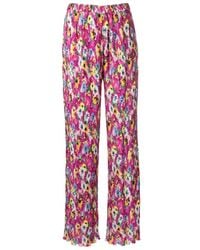 MSGM - Floral Printed Pleated Pants - Lyst