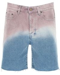 Saint Laurent - Gradient Raw Edge Denim Shorts - Lyst