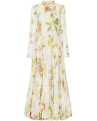 Oscar de la Renta - Dominican Floral-Print Silk-Chiffon Gown - Lyst