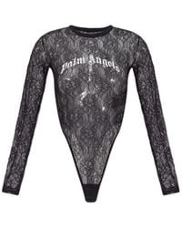 Palm Angels - Lace Logo Bodysuit - Lyst