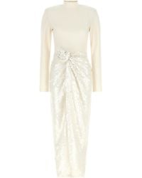 ROTATE BIRGER CHRISTENSEN - Knotted Sequin Flower Midi Dress - Lyst