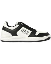 EA7 - Logo Printed Low-Top Sneakers - Lyst