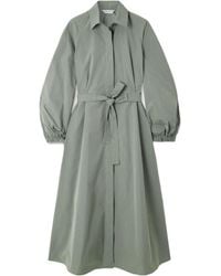 Max Mara - Viale Belted Cotton-Poplin Midi Shirt Dress - Lyst