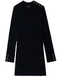 Zadig & Voltaire - Striped Button-Detailed Mini Dress - Lyst