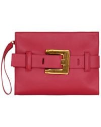 Balmain - Anthem Smooth Leather Clutch - Lyst