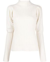 Chloé - Chloé High-Neck Ribbed-Knit Jumper - Lyst