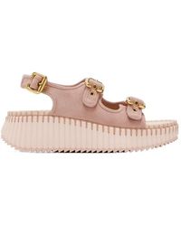 Chloé - Chloé Platform Buckle Heeled Sandals - Lyst